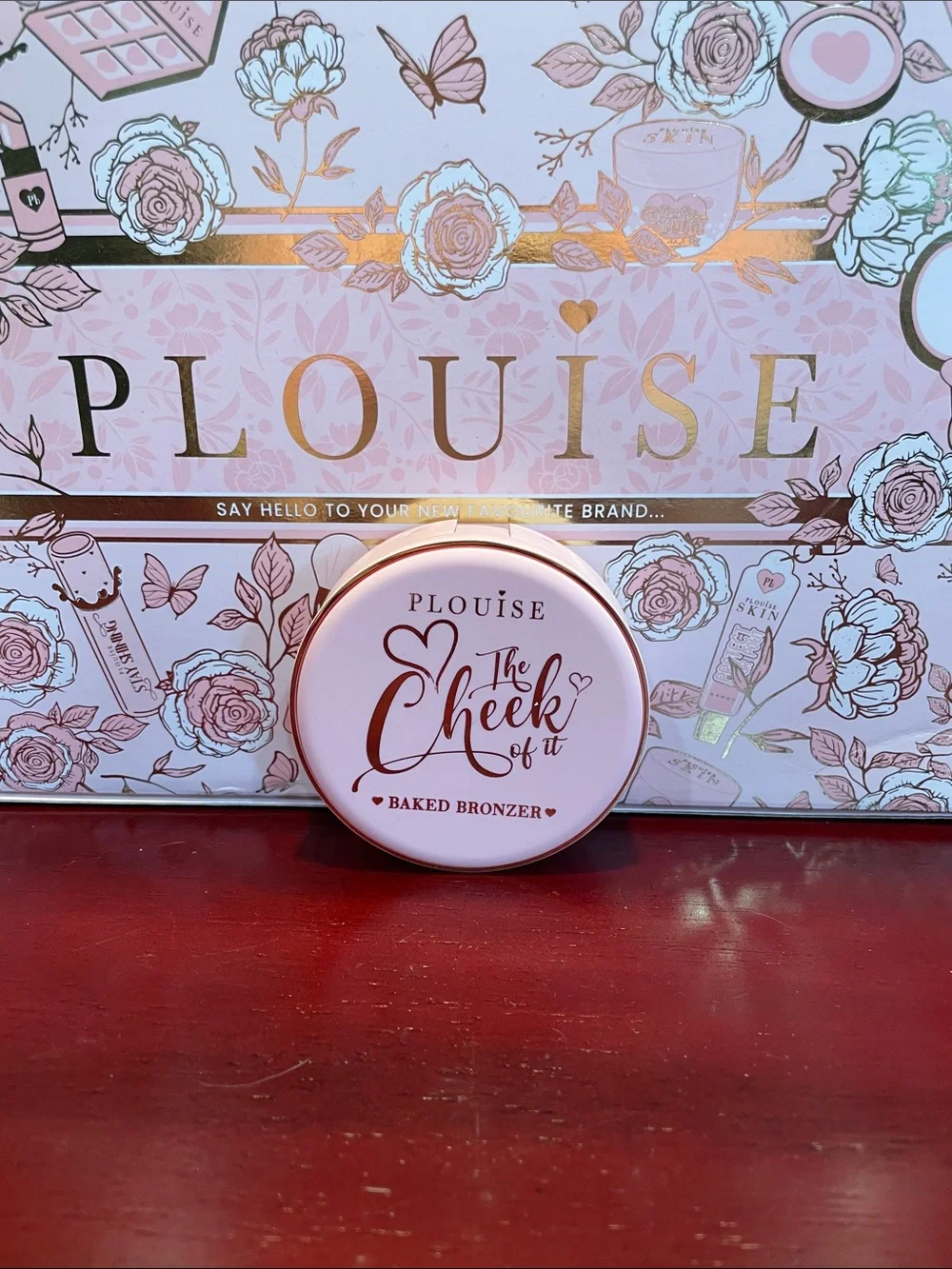 Plouise Pink and Rose Gold Baked Bronzer Compact
